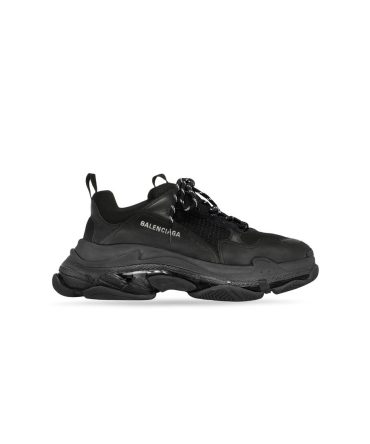 Mens Triple S Clear Sole Sneaker  in Black
