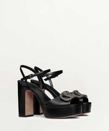SANDAL WITH VLOGO SIGNATURE PLATFORM IN CALFSKIN 115MM
