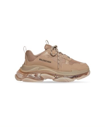 Mens Triple S Clear Sole Sneaker in Brown
