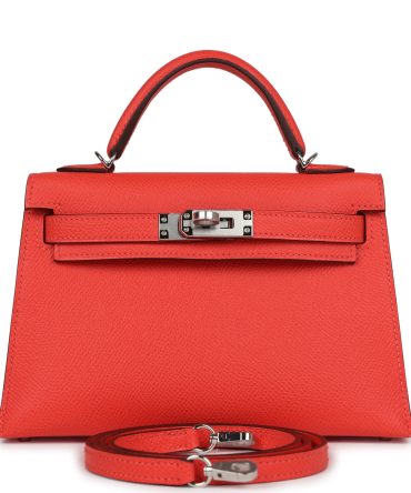 Hermes Kelly Sellier 20 Red Field Epsom Palladium Hardware