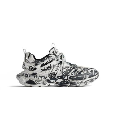 Mens Track Graffiti Sneaker  in White/black
