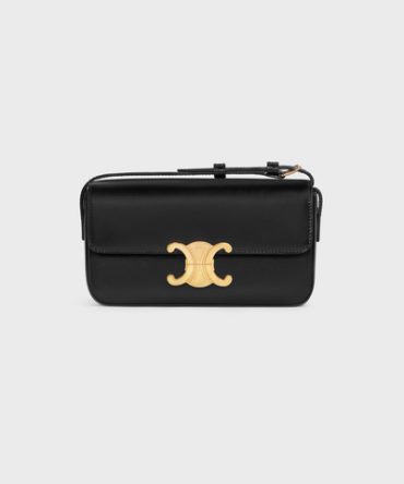 SHOULDER BAG CLAUDE IN SHINY CALFSKIN BLACK