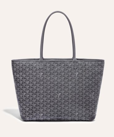 Goyard Artois Tote MM Grey Goyardine Canvas & Chevroches Calfskin Palladium Hardware
