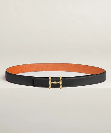 H Torsade belt buckle & Reversible leather strap 24 mm