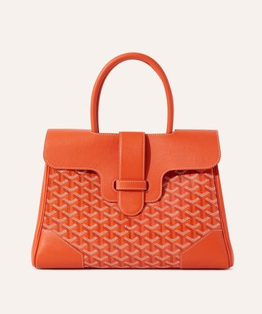 Goyard Saigon Tote Orange Goyardine Canvas Palladium Hardware