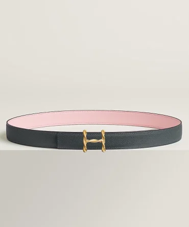H Torsade belt buckle & Reversible leather strap 24 mm