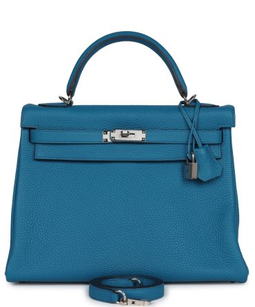 Hermes Kelly Retourne 32 Cobalt Clemence Palladium Hardware