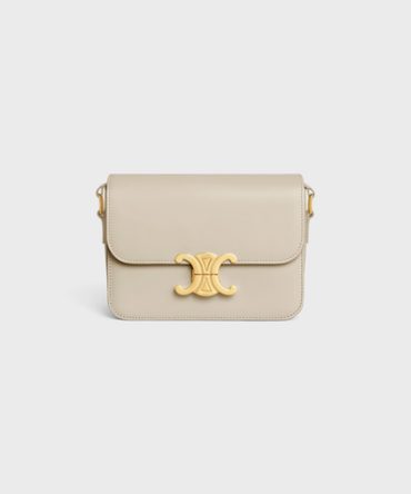 TEEN TRIOMPHE BAG IN SHINY CALFSKIN LIGHT STONE