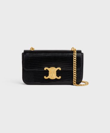 CHAIN SHOULDER BAG CLAUDE IN LIZARD BLACK