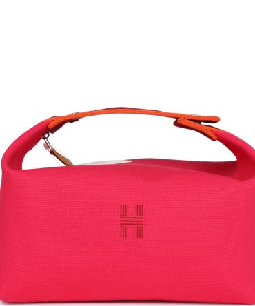 Hermes Bride-A-Brac GM Hibiscus Canvas Palladium Hardware