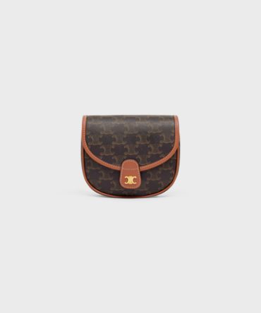 MINI BESACE IN TRIOMPHE CANVAS AND CALFSKIN TAN