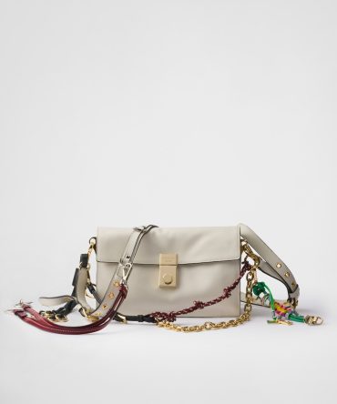 Prada Soft Sound Small Leather Shoulder Bag With Charms