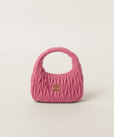 Wander matelassé nappa leather hobo bag