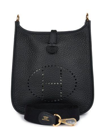 Hermes Evelyne TPM Black Clemence Gold Hardware