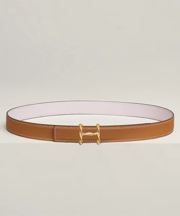 H Torsade belt buckle & Reversible leather strap 24 mm