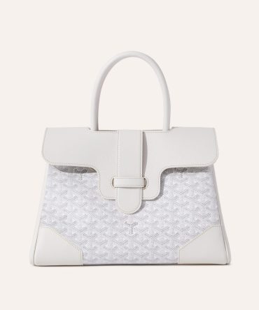 Goyard Saigon Tote White Goyardine Canvas Palladium Hardware