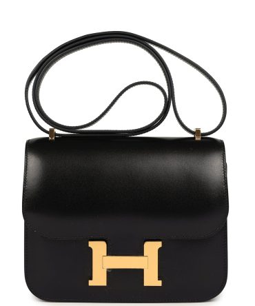 Hermes Constance 18 Black Box Gold Hardware