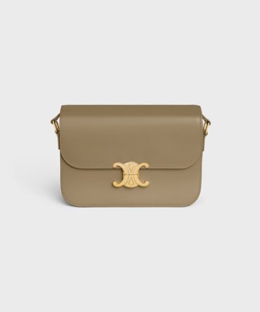 CLASSIQUE TRIOMPHE BAG IN SHINY CALFSKIN BROWN SEPIA