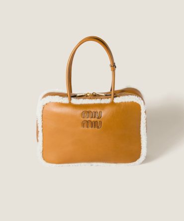 Beau shearling top-handle bag