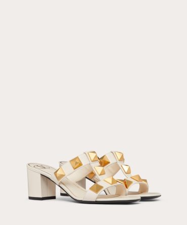 ROMAN STUD CALFSKIN SLIDE SANDAL 60 MM